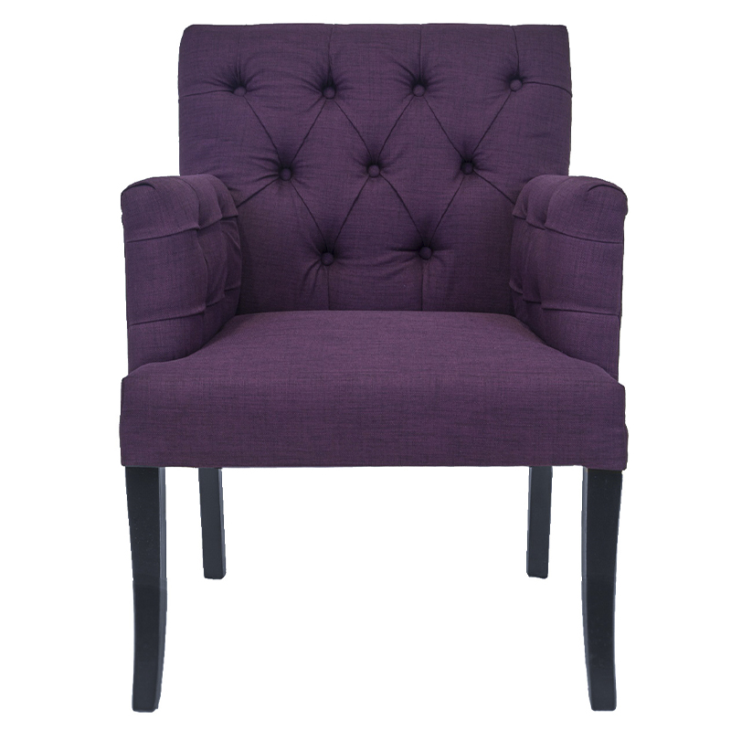 Кресло Addison Chic Armchair purple flax Фиолетовый Черный Кресло Addison Chic Armchair purple flax Фиолетовый Черный во Владивостоке | Loft Concept