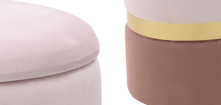 Комплект пуфов Golden Belt Soft Pink & Deep Pink Комплект пуфов Golden Belt Soft Pink & Deep Pink - Loft-Concept во Владивостоке