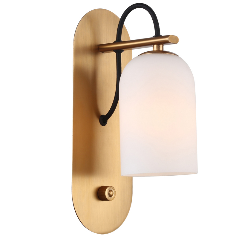 Бра Pyrrhus Sconce Латунь Белое матовое стекло Бра Pyrrhus Sconce Латунь Белое матовое стекло во Владивостоке | Loft Concept