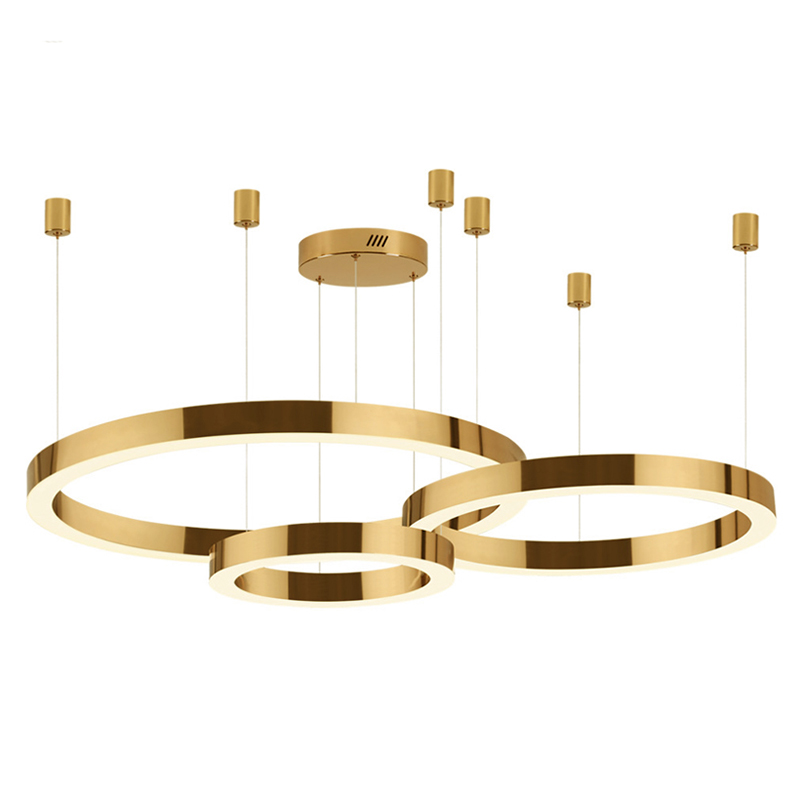 Люстра 3 Gold Ring Horizontal Золотой во Владивостоке | Loft Concept 