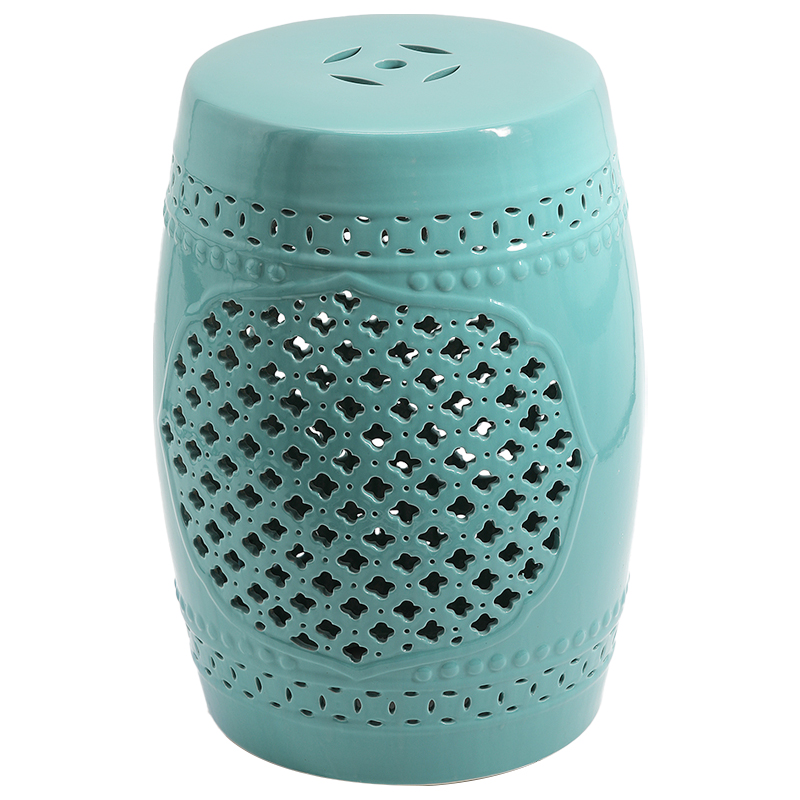 Керамический табурет Quatrefoil Garden Stool - Turquoise Бирюзовый Керамический табурет Quatrefoil Garden Stool - Turquoise Бирюзовый во Владивостоке | Loft Concept