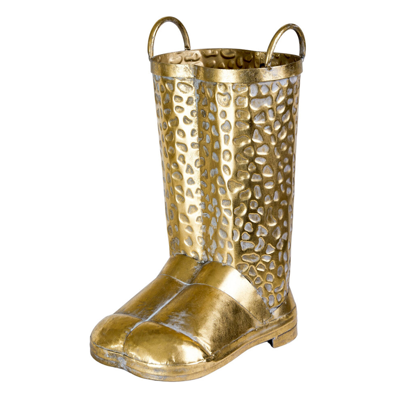 Ваза в форме сапог с рельефной текстурой и ручками Vase Boot Винтажное Темное Золото  во Владивостоке | Loft Concept 