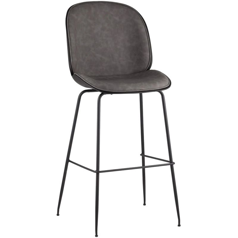 Стул Барный Винтажная Серая Экокожа Vendramin Bar Chair Серый Черный Стул Барный Винтажная Серая Экокожа Vendramin Bar Chair Серый Черный во Владивостоке | Loft Concept