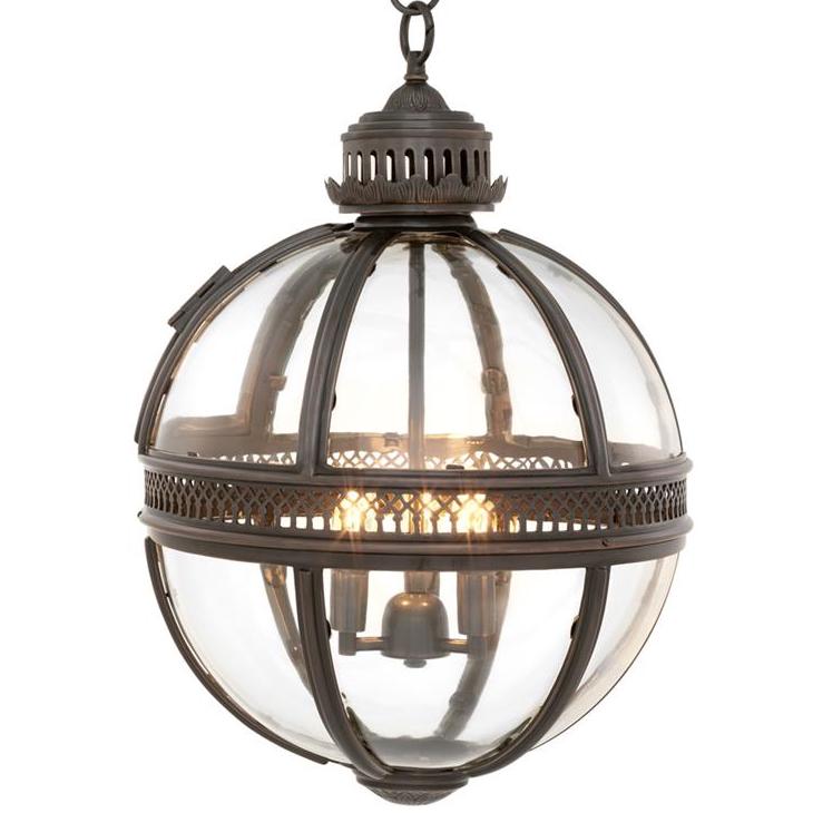 Люстра Lantern Residential Bronze M Темная бронза Прозрачное Стекло Люстра Lantern Residential Bronze M Темная бронза Прозрачное Стекло во Владивостоке | Loft Concept