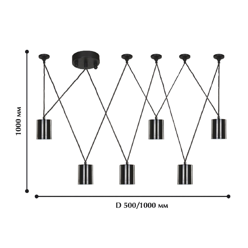 Черная каскадная люстра Wireflow Suspension Черная каскадная люстра Wireflow Suspension во Владивостоке