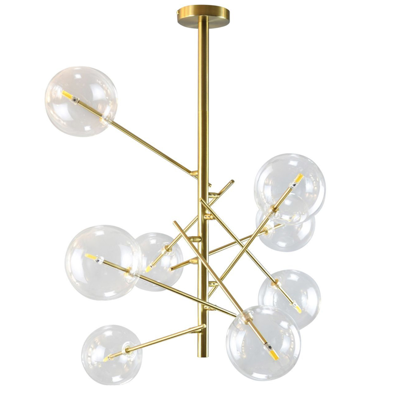 Люстра Gallotti & Radice Bolle Рanging Lamp 8 плафонов Золотой Прозрачный (Transparent) Люстра Gallotti & Radice Bolle Рanging Lamp 8 плафонов Золотой Прозрачный (Transparent) во Владивостоке | Loft Concept