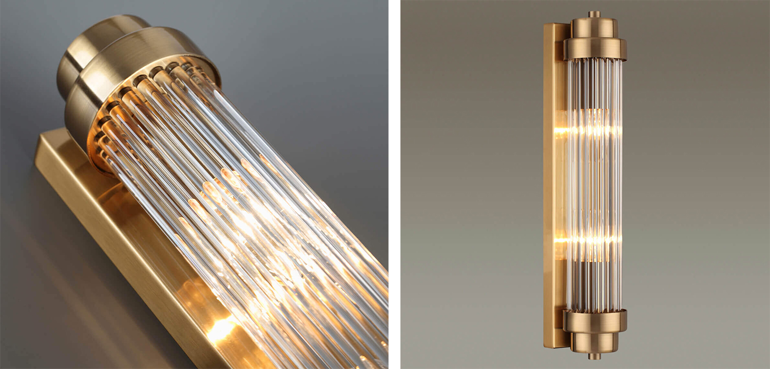 Бра Dirck Glass TUBE Sconce Bronze - фото