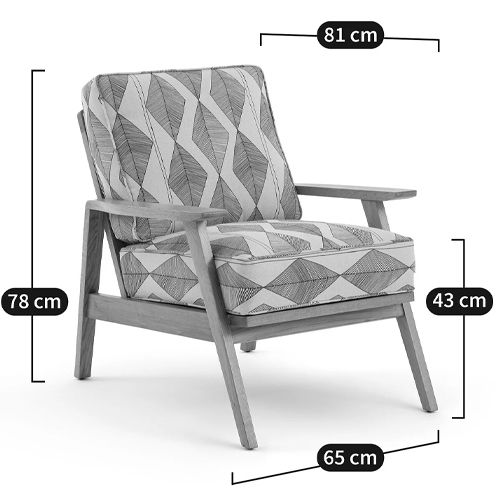 Кресло с каркасом из массива дуба Deniaud Oak Rhombus Beige Armchair Кресло с каркасом из массива дуба Deniaud Oak Rhombus Beige Armchair во Владивостоке