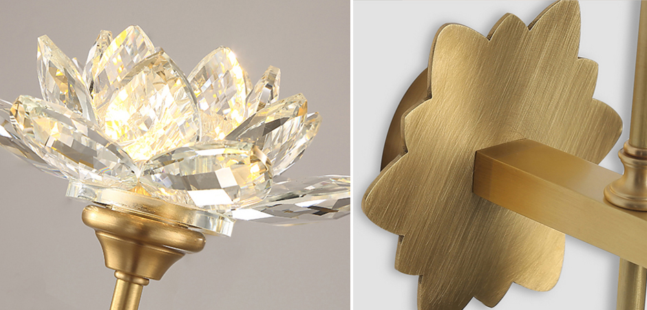 Бра Хрустальный Цветок Лотоса Lotus flower Wall Clear Glass D Бра Хрустальный Цветок Лотоса Lotus flower Wall Clear Glass D - Loft-Concept во Владивостоке