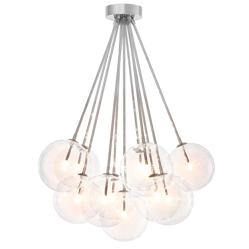 Люстра Eichholtz Ceiling Lamp Molecule Nickel Никель Прозрачное Стекло Люстра Eichholtz Ceiling Lamp Molecule Nickel Никель Прозрачное Стекло во Владивостоке | Loft Concept