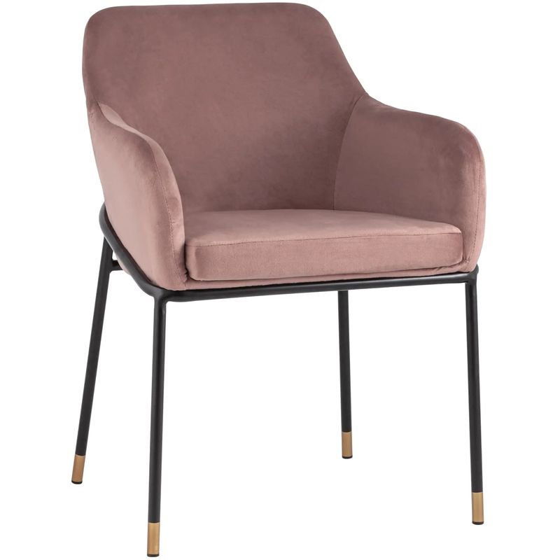 Стул Sandra Chair Пыльно-Розовый Велюр Розовый пастельный Черный Стул Sandra Chair Пыльно-Розовый Велюр Розовый пастельный Черный во Владивостоке | Loft Concept