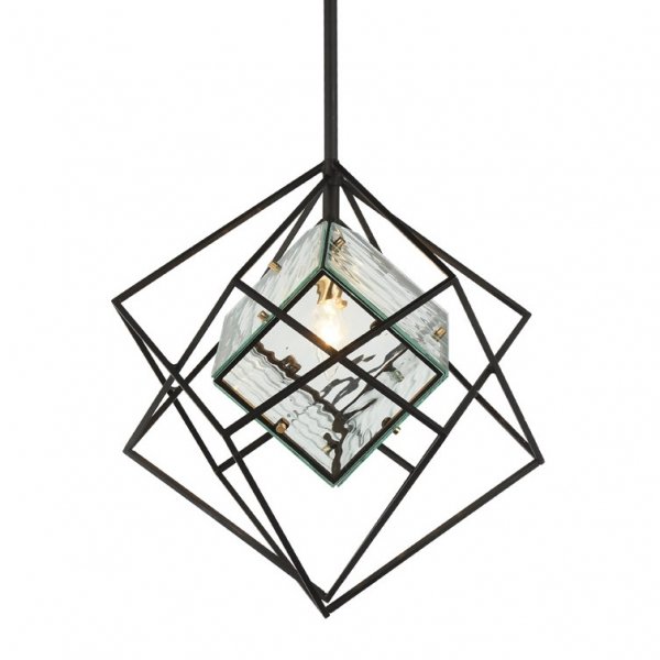 Люстра Glass Cub Pendant 40 Черный Люстра Glass Cub Pendant 40 Черный во Владивостоке | Loft Concept