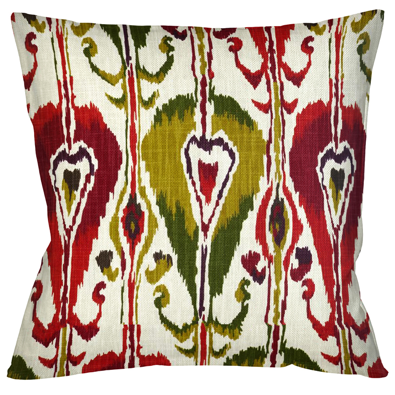 Декоративная подушка Ikat Pattern Красно-белая Мульти Декоративная подушка Ikat Pattern Красно-белая Мульти во Владивостоке | Loft Concept