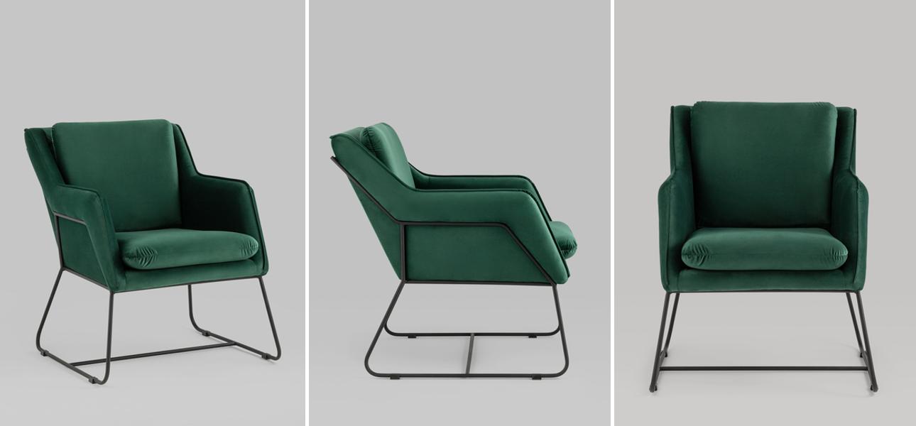 Кресло Dagmar изумрудный велюр - фото