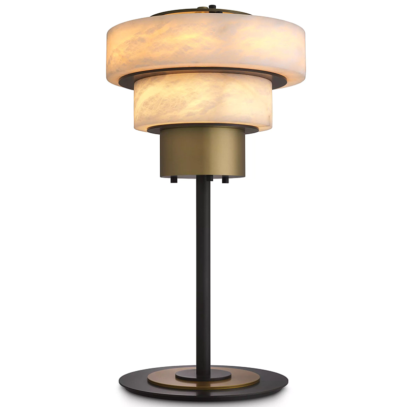 Настольная лампа Eichholtz Table Lamp Zereno Белый Латунь Черный во Владивостоке | Loft Concept 