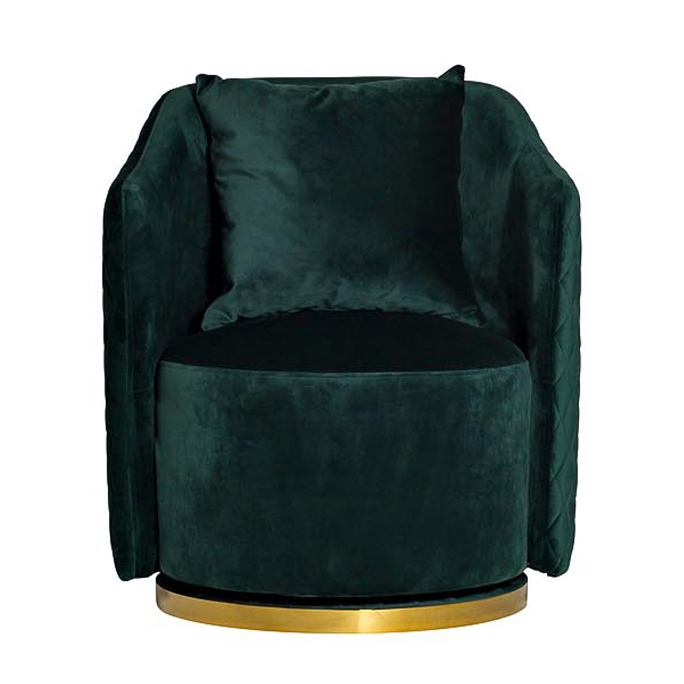 Кресло вращающееся Honnor Armchair Изумрудный Глянцевое золото во Владивостоке | Loft Concept 