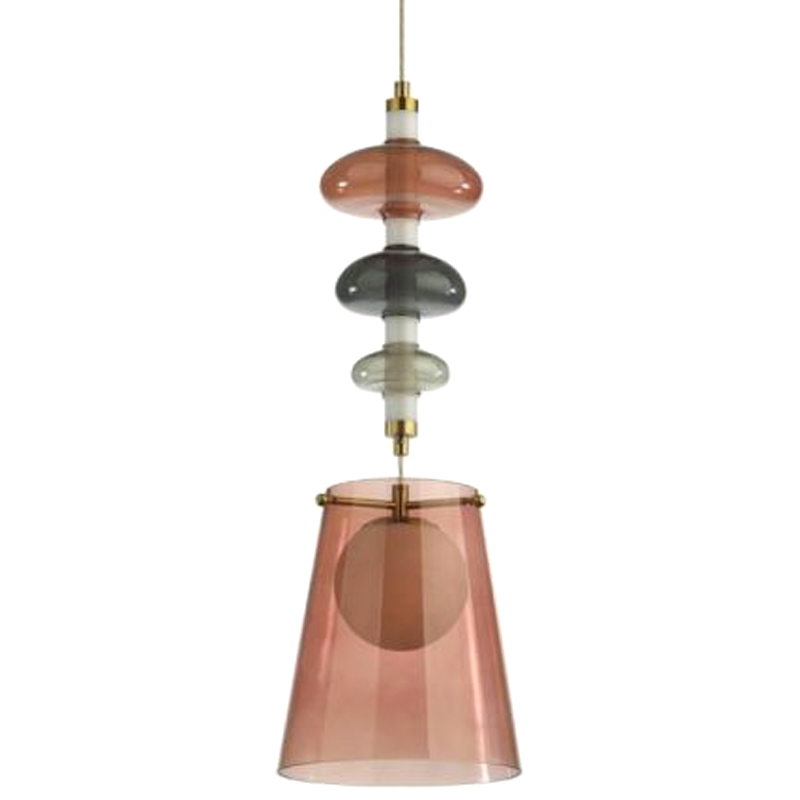 Подвесной светильник Contemporan Pink с цветным стеклом Серый Бронза Розовый Подвесной светильник Contemporan Pink с цветным стеклом Серый Бронза Розовый во Владивостоке | Loft Concept