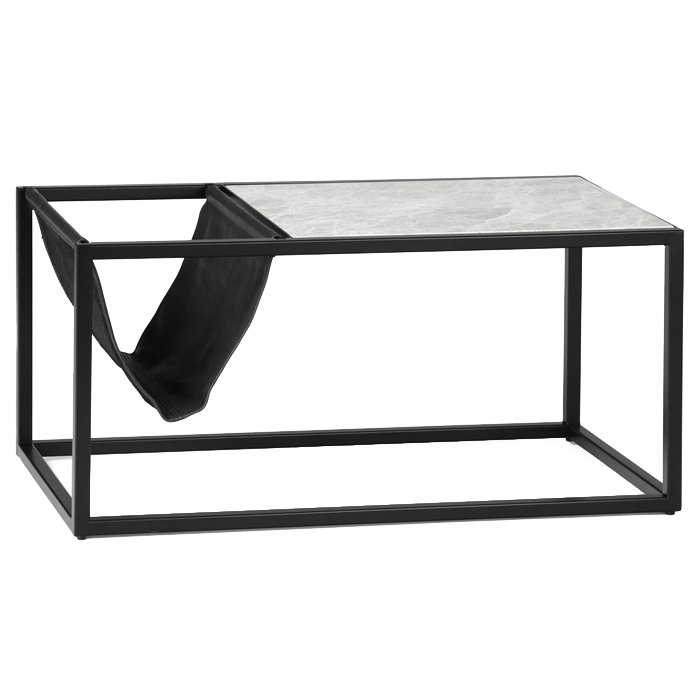Кофейный стол Magazines Marble Серый (Gray) Черный матовый Кофейный стол Magazines Marble Серый (Gray) Черный матовый во Владивостоке | Loft Concept