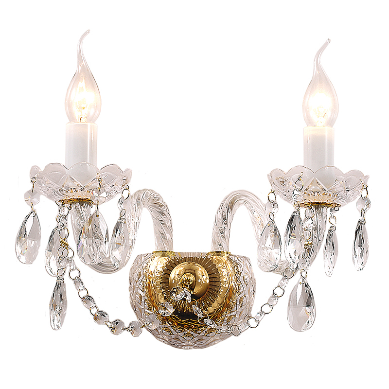 Бра Melisa Sconce Double Глянцевое золото Прозрачный Бра Melisa Sconce Double Глянцевое золото Прозрачный во Владивостоке | Loft Concept