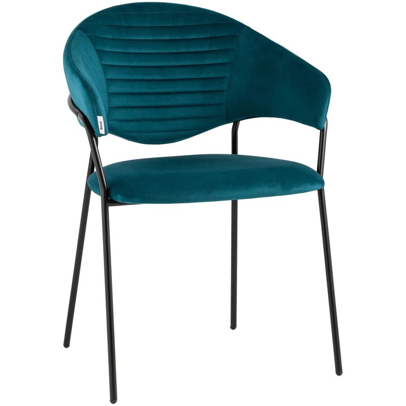 Стул Alexis Chair Сине-Зеленый Велюр Бирюзовый Черный Стул Alexis Chair Сине-Зеленый Велюр Бирюзовый Черный во Владивостоке | Loft Concept