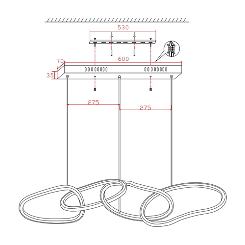 Люстра подвесная с 4-мя асимметричными кольцами золотого цвета Ring Horizontal Люстра подвесная с 4-мя асимметричными кольцами золотого цвета Ring Horizontal во Владивостоке