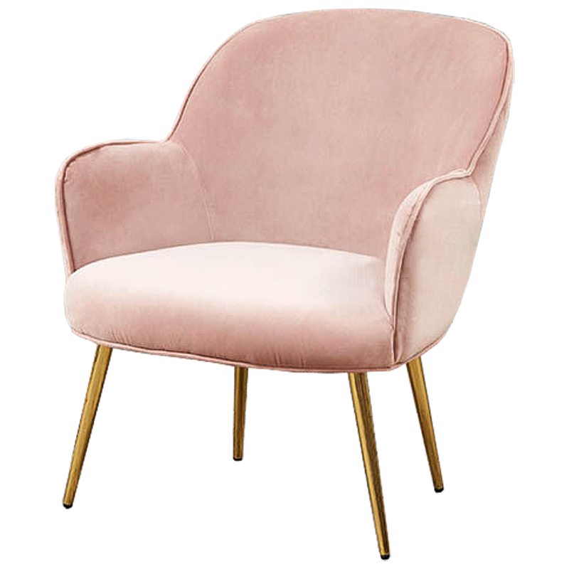 Кресло Waldeck Chair Light pink Розовый пастельный Глянцевое золото Кресло Waldeck Chair Light pink Розовый пастельный Глянцевое золото во Владивостоке | Loft Concept