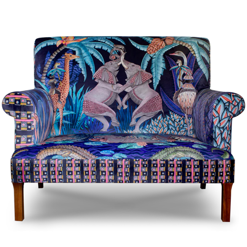 Диван Ardmore Design Sabie Sofa in Tanzanite Синий Тропический Орнамент Синий Диван Ardmore Design Sabie Sofa in Tanzanite Синий Тропический Орнамент Синий во Владивостоке | Loft Concept