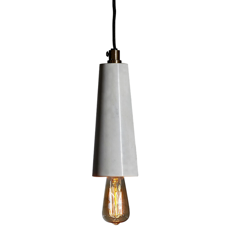 Подвесной светильник Shaw Cone Marble Hanging Lamp Черный Белый Мрамор Bianco Подвесной светильник Shaw Cone Marble Hanging Lamp Черный Белый Мрамор Bianco во Владивостоке | Loft Concept