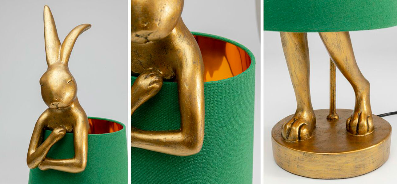 Настольная лампа Golden Hare/ green lampshade - фото