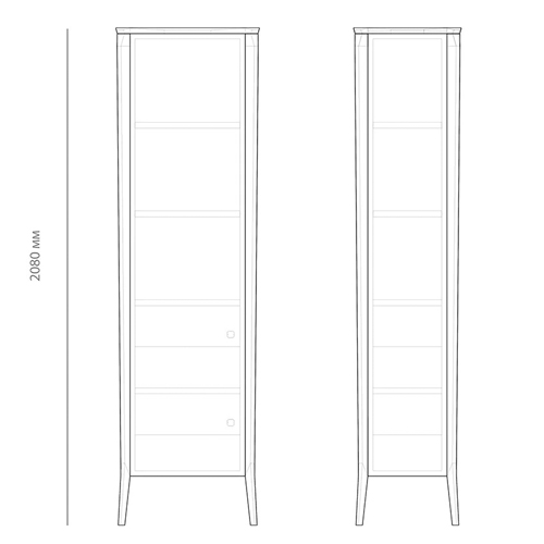 Витрина левая из массива дуба с 5-ю полками и 2-мя ящиками Tasteful Furniture во Владивостоке