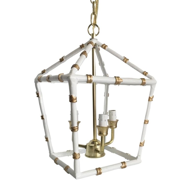 Светильник Bamboo Lantern White Белый Золотой Светильник Bamboo Lantern White Белый Золотой во Владивостоке | Loft Concept