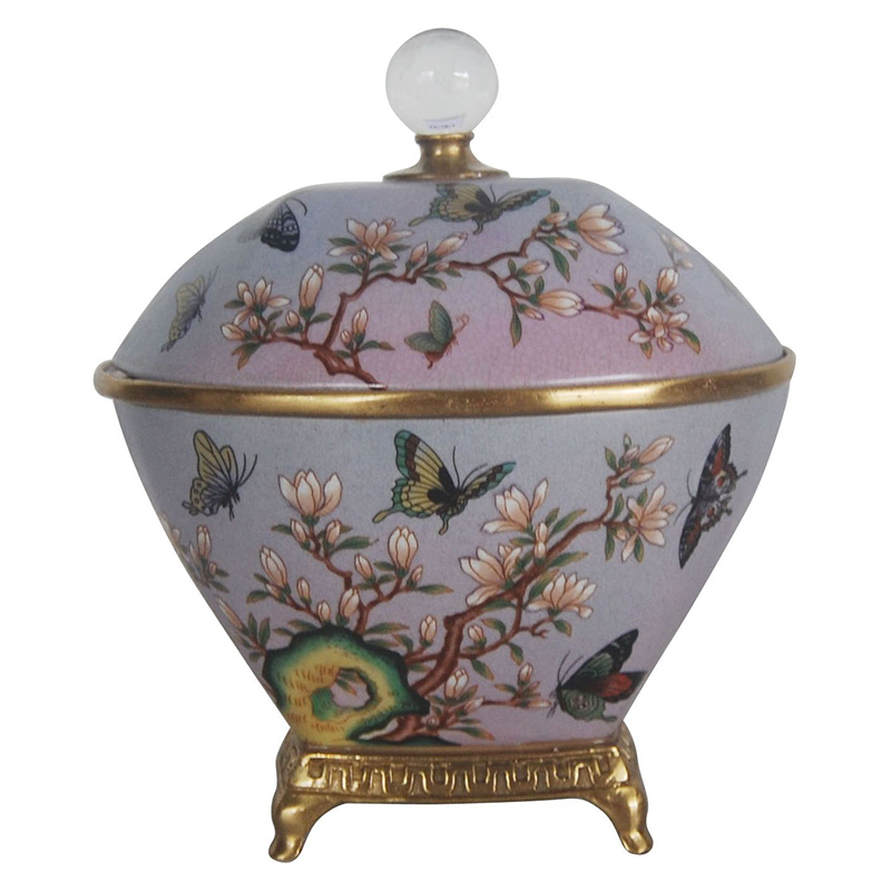 Шкатулка фарфоровая с орнаментом бабочки Butterfly Waltz Мульти Шкатулка фарфоровая с орнаментом бабочки Butterfly Waltz Мульти во Владивостоке | Loft Concept