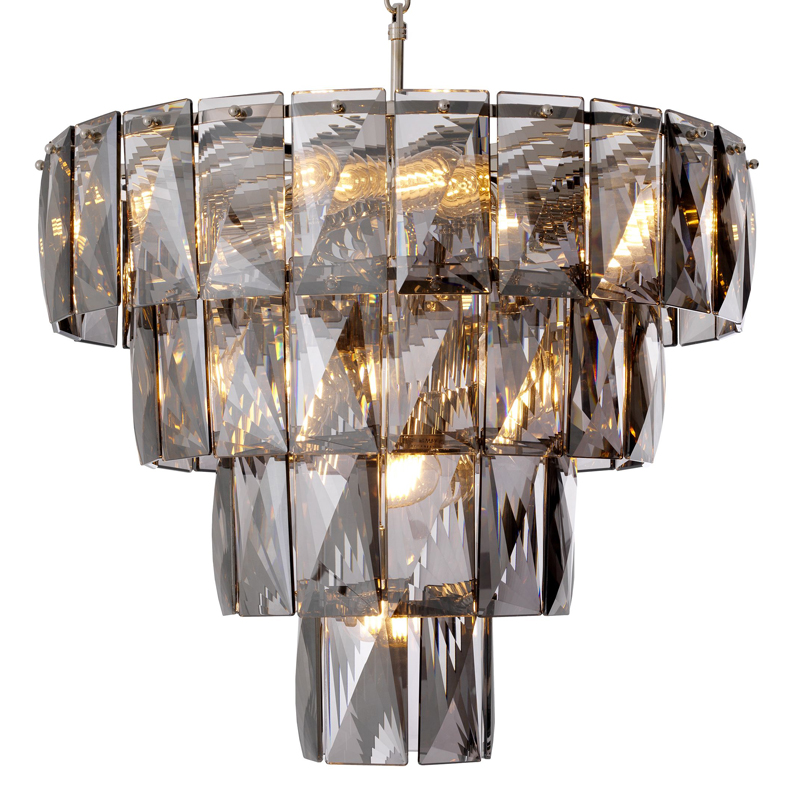 Люстра Eichholtz Chandelier Amazone S smoke Никель Стекло Смок Люстра Eichholtz Chandelier Amazone S smoke Никель Стекло Смок во Владивостоке | Loft Concept