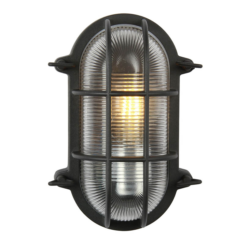 Уличный светильник Carden Cage Glass Oval Черный Уличный светильник Carden Cage Glass Oval Черный во Владивостоке | Loft Concept
