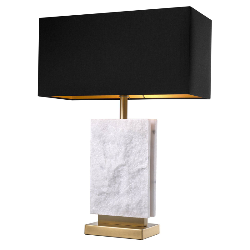 Настольная лампа Eichholtz Table Lamp Charleston Латунь Античная полированная Белый Черный Настольная лампа Eichholtz Table Lamp Charleston Латунь Античная полированная Белый Черный во Владивостоке | Loft Concept