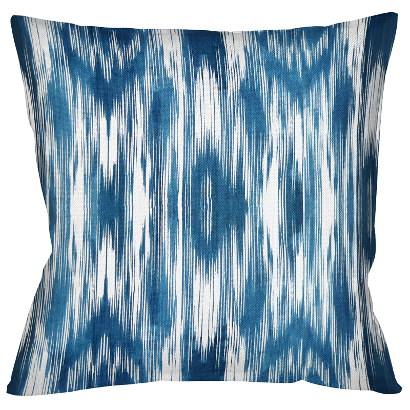 Декоративная подушка с голубым узором Ikat Pattern Голубой Белый Декоративная подушка с голубым узором Ikat Pattern Голубой Белый во Владивостоке | Loft Concept
