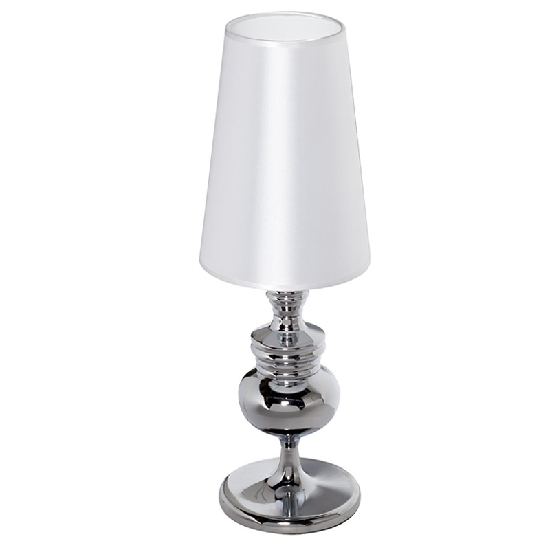 Настольная лампа Brumley Table Lamp Хром Белый Настольная лампа Brumley Table Lamp Хром Белый во Владивостоке | Loft Concept