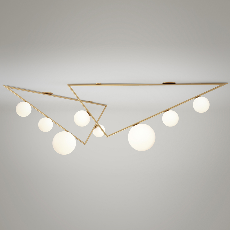 Потолочный светильник Atelier Areti Girlande Ceiling Triangle Золотой Белый Потолочный светильник Atelier Areti Girlande Ceiling Triangle Золотой Белый во Владивостоке | Loft Concept