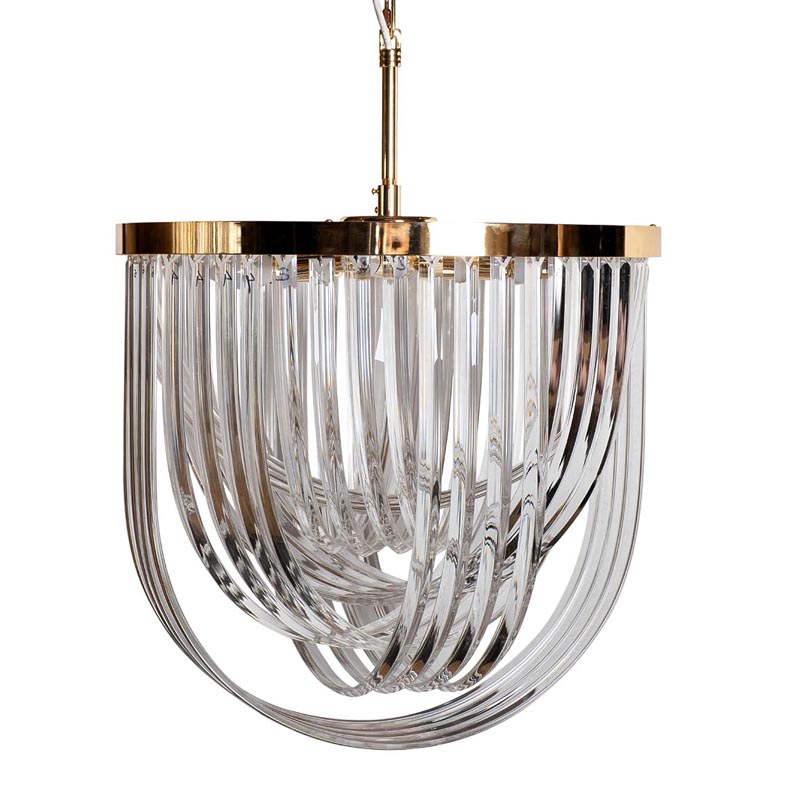 Люстра Retro FROZEN GLASS Chandelier gold Глянцевое золото Люстра Retro FROZEN GLASS Chandelier gold Глянцевое золото во Владивостоке | Loft Concept