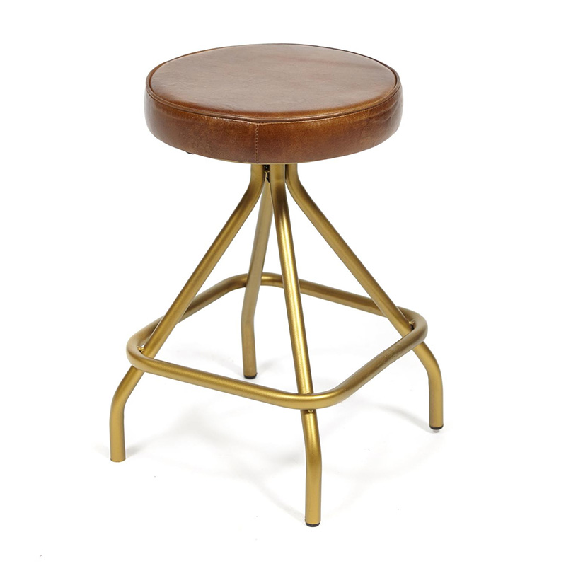 Стул из кожи буйвола Industrial leather stool Коричневый Латунь Стул из кожи буйвола Industrial leather stool Коричневый Латунь во Владивостоке | Loft Concept