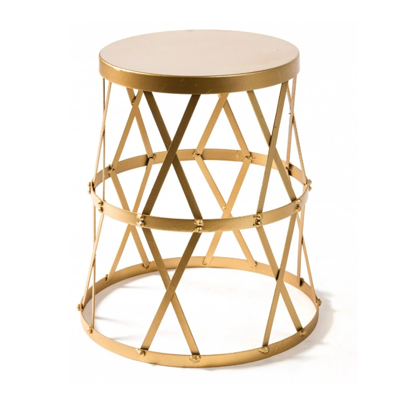 Приставной стол Metal Round Drum матовое золото Приставной стол Metal Round Drum матовое золото во Владивостоке | Loft Concept