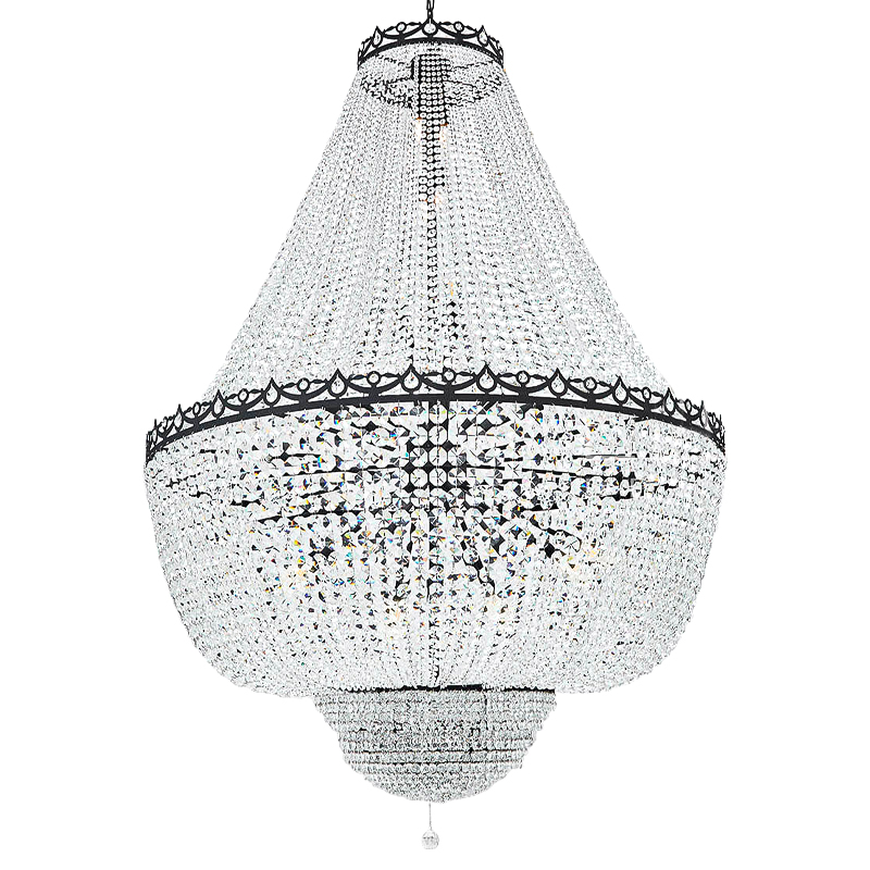 Люстра Fidelma Chandelier 130 Прозрачный Черный Люстра Fidelma Chandelier 130 Прозрачный Черный во Владивостоке | Loft Concept