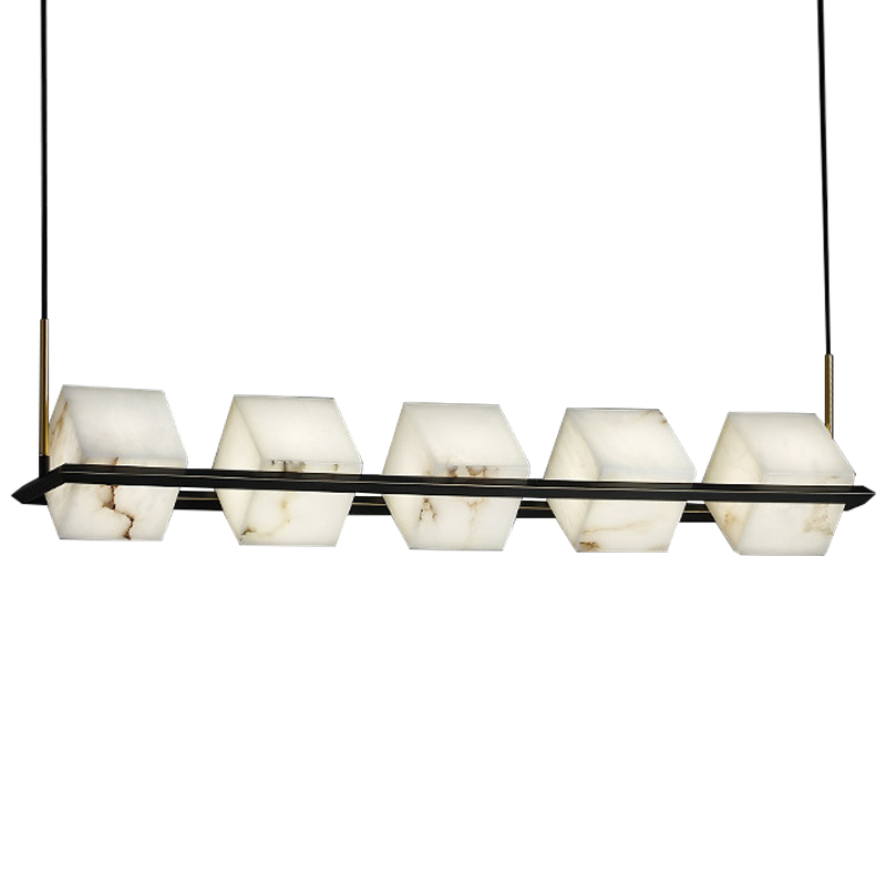 Люстра Marble Cubes Modern Light Chandelier 5 плафонов Черный Белый Мрамор Bianco Латунь Люстра Marble Cubes Modern Light Chandelier 5 плафонов Черный Белый Мрамор Bianco Латунь во Владивостоке | Loft Concept