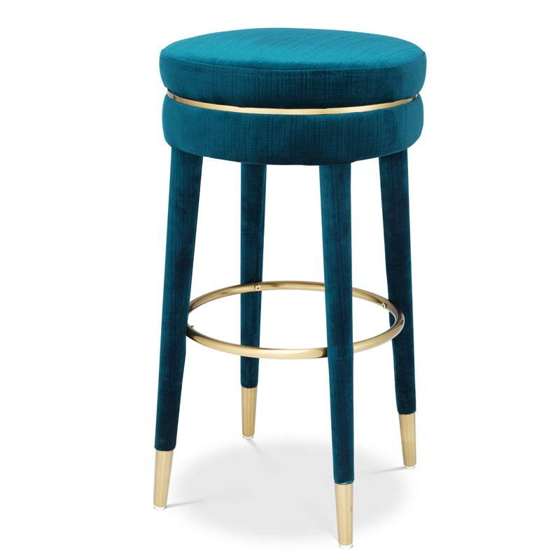 Барный стул Eichholtz Bar Stool Parisian blue Бирюзовый Латунь Барный стул Eichholtz Bar Stool Parisian blue Бирюзовый Латунь во Владивостоке | Loft Concept