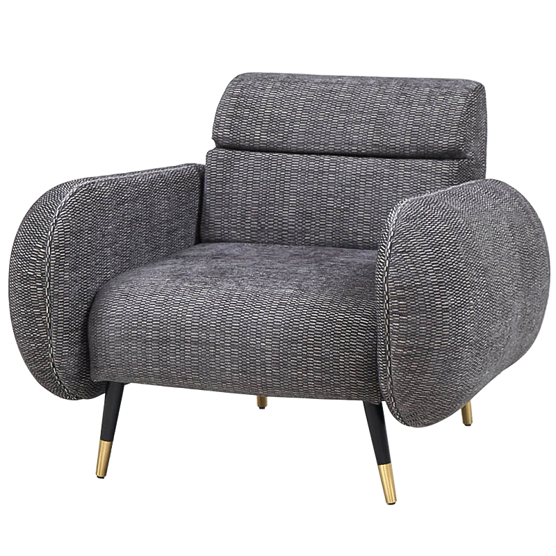 Кресло Hebert Armchair Grey Серый Черный Латунь Кресло Hebert Armchair Grey Серый Черный Латунь во Владивостоке | Loft Concept