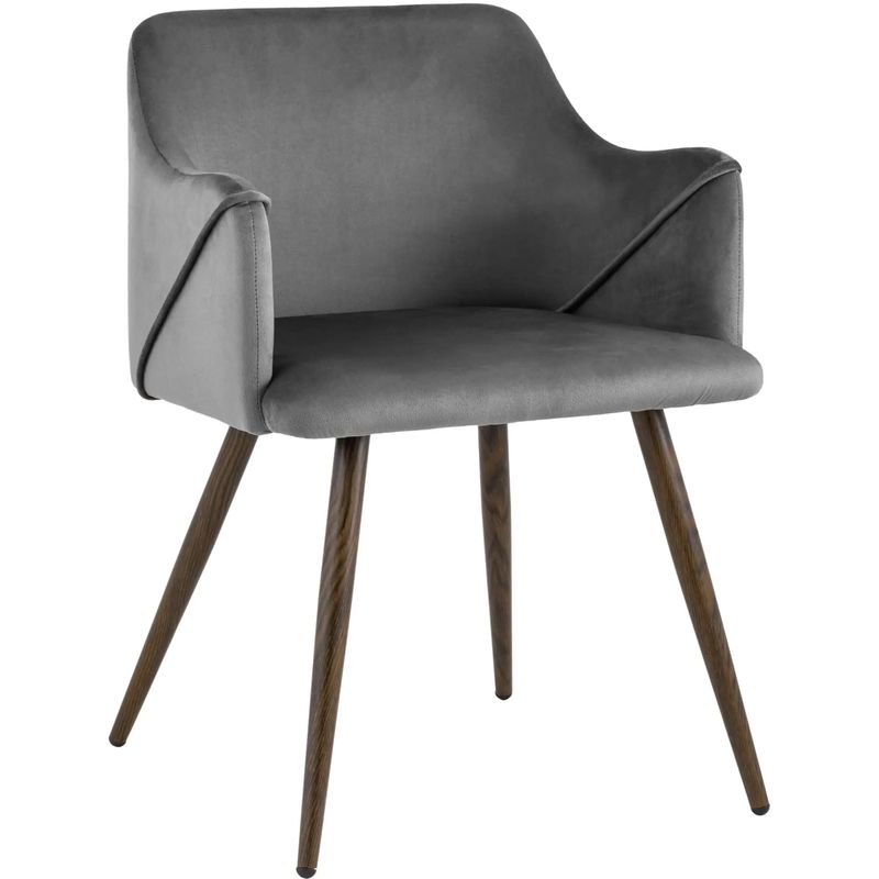 Стул Monarch Chair Серый Велюр Серый Коричневый Стул Monarch Chair Серый Велюр Серый Коричневый во Владивостоке | Loft Concept