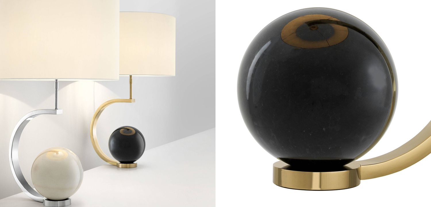 Настольная лампа Eichholtz Table Lamp Luigi Black marble - фото
