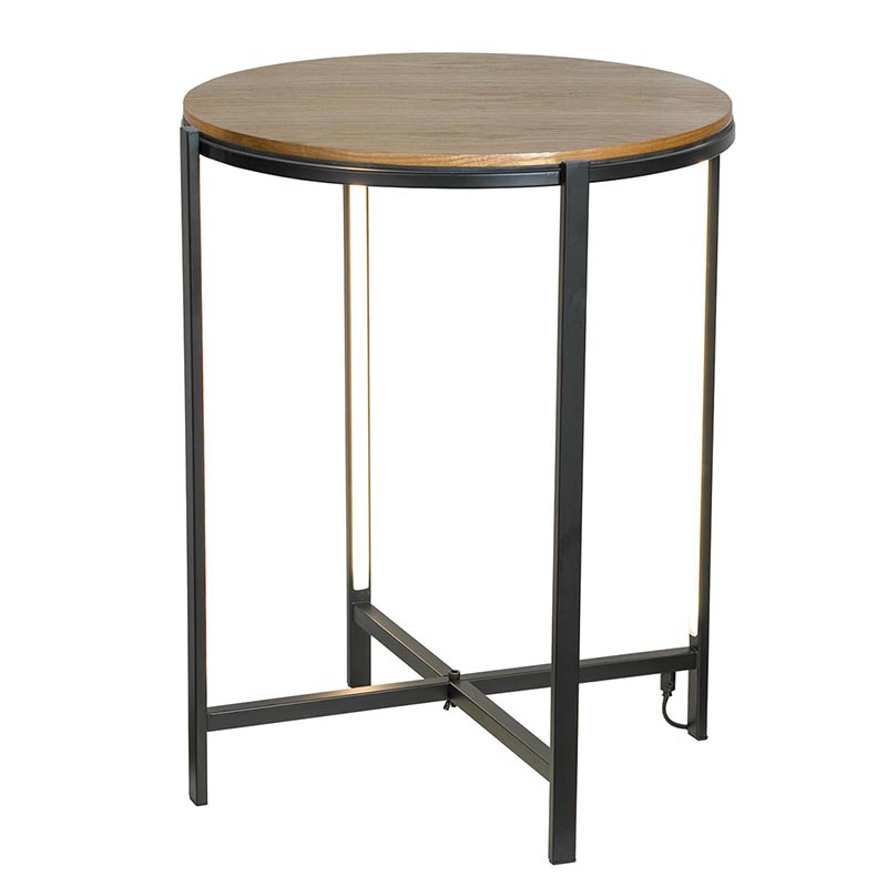 Приставной стол Kelin Side Table Black LED Черный Орех во Владивостоке | Loft Concept 