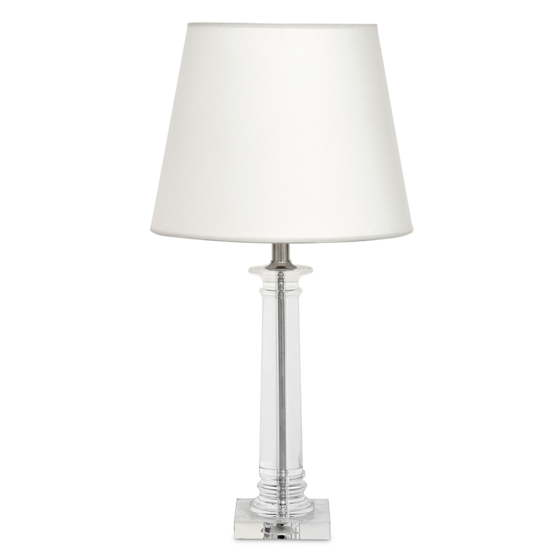 Настольная лампа Eichholtz Table Lamp Bulgari S Прозрачный Белый Никель Настольная лампа Eichholtz Table Lamp Bulgari S Прозрачный Белый Никель во Владивостоке | Loft Concept