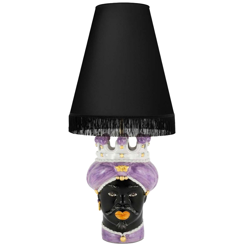 Настольная лампа Table Lamp Moro Man Medium New Violet and Black Черный Сиреневый Белый Золотой Настольная лампа Table Lamp Moro Man Medium New Violet and Black Черный Сиреневый Белый Золотой во Владивостоке | Loft Concept